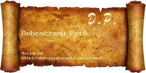 Debreczeny Pető névjegykártya